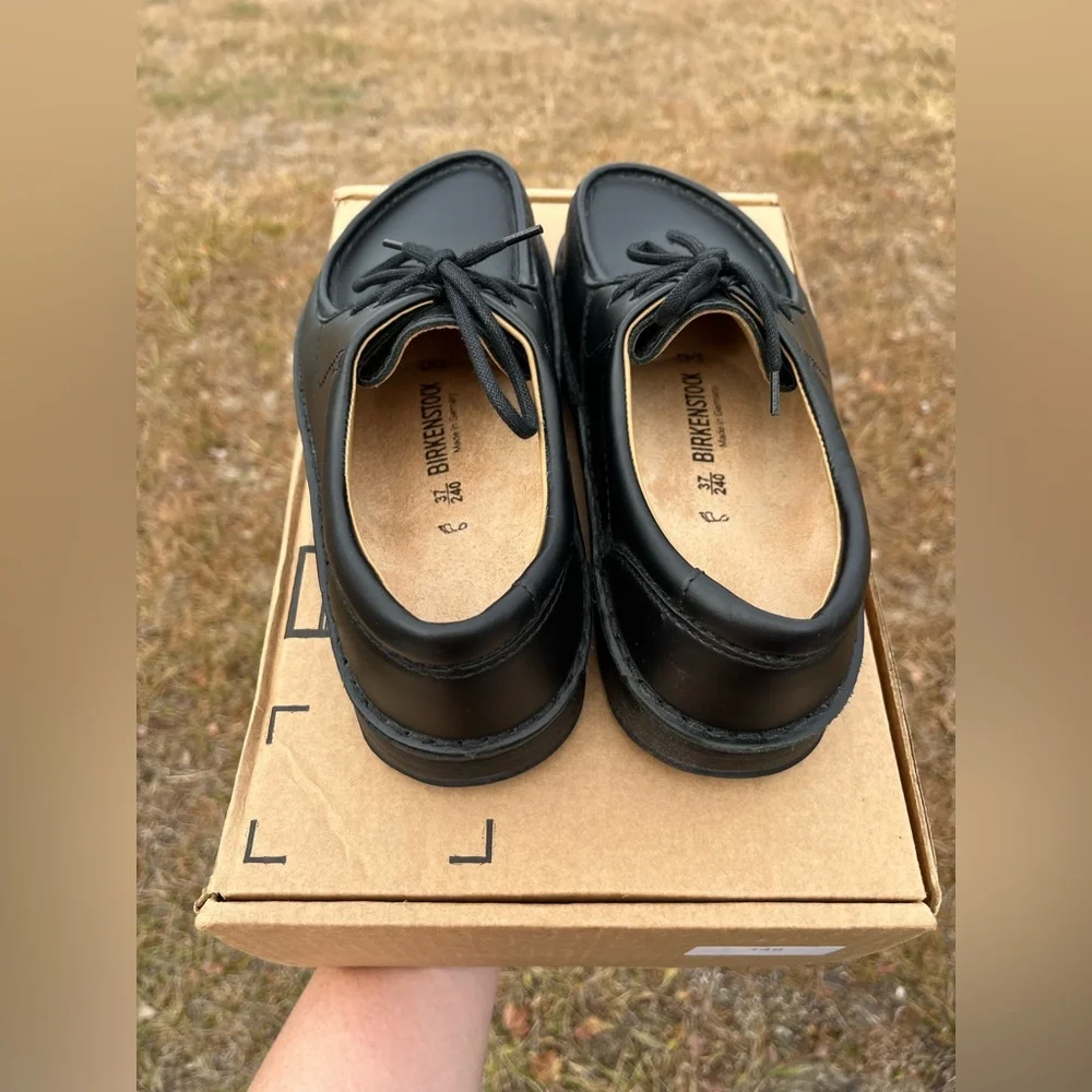 NWOT Birkenstock Black Pasadena Swartz Leather Shoes EU Size 37/US Size 4.5